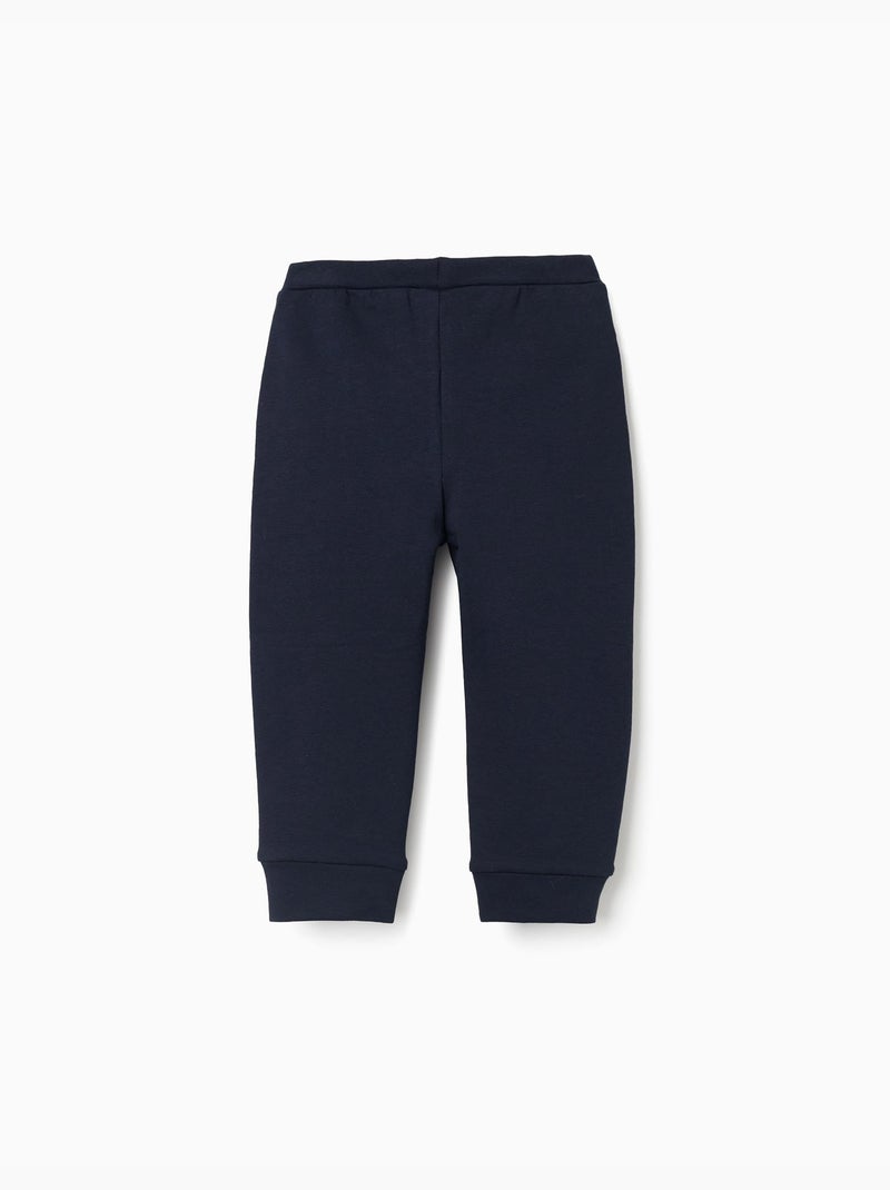 Geborstelde fleecebroek met hartjesprint Donkerblauw - Kiabi