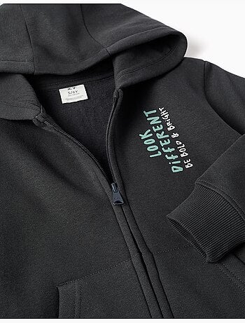 Geborstelde hoodie jas en joggingbroek set