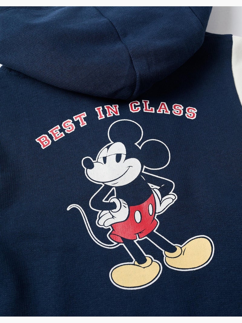 Geborstelde jas met capuchon en mickey prints Donkerblauw - Kiabi