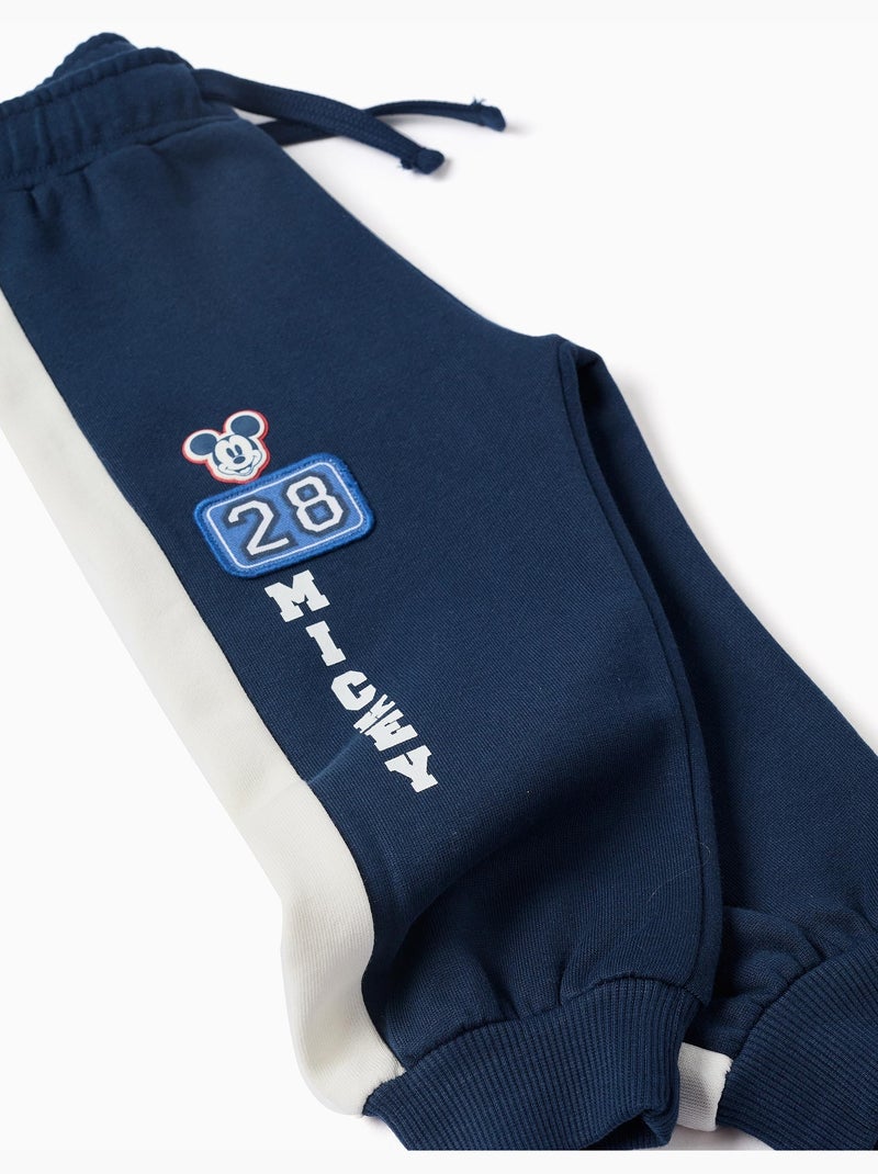 Geborstelde joggers met mickey print Donkerblauw - Kiabi
