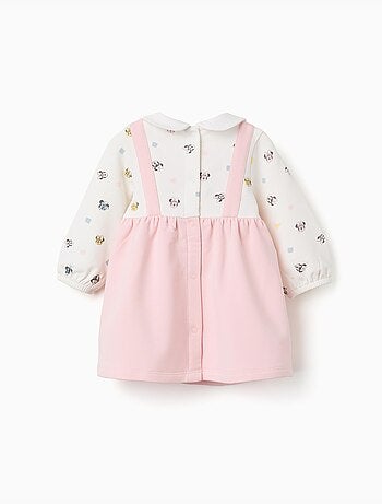 Geborstelde jurk met lange mouwen met minnie