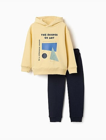 Geborstelde sweatshirt en joggers set met print