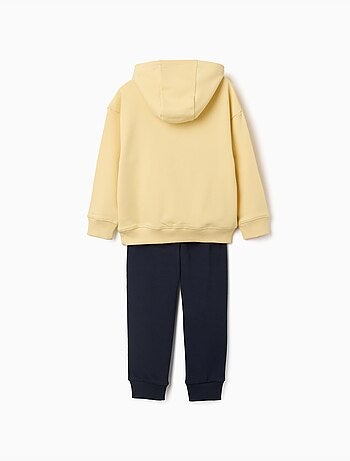 Geborstelde sweatshirt en joggers set met print