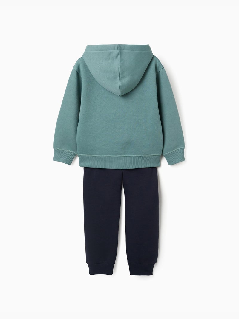 Geborstelde sweatshirt en joggingset met print Lichtgroen - Kiabi