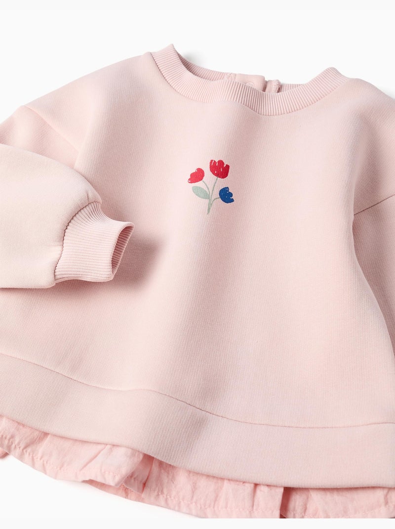 Geborstelde sweatshirt met bloemenprint Roze - Kiabi