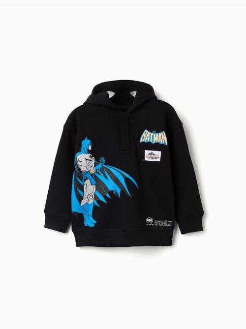 Geborstelde sweatshirt met capuchon en batman print - Kiabi Geborstelde sweatshirt met capuchon en batman print - Kiabi