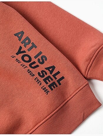 Geborsteld sweatshirt met capuchon en print