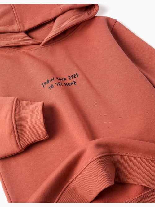 Geborstelde sweatshirt met capuchon en print - Kiabi Geborstelde sweatshirt met capuchon en print - Kiabi
