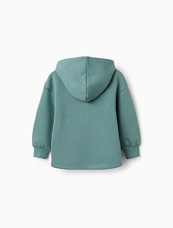 Geborstelde sweatshirt met capuchon met bloemenprint