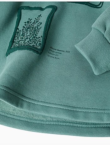 Geborstelde sweatshirt met capuchon met bloemenprint