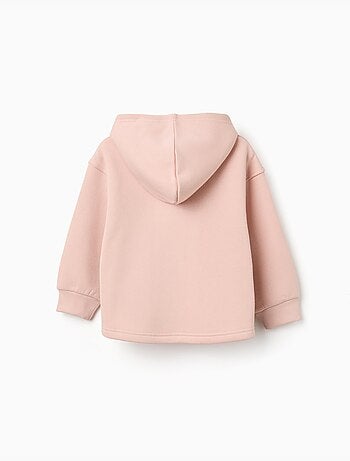 Geborstelde sweatshirt met capuchon met bloemenprint