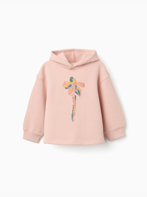 Geborstelde sweatshirt met capuchon met bloemenprint - Kiabi Geborstelde sweatshirt met capuchon met bloemenprint - Kiabi