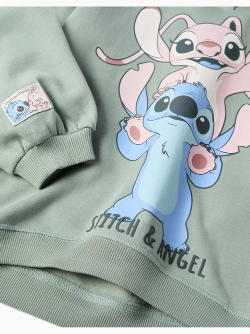Geborstelde sweatshirt met capuchon met Stitch & Angel - Kiabi Geborstelde sweatshirt met capuchon met Stitch & Angel - Kiabi