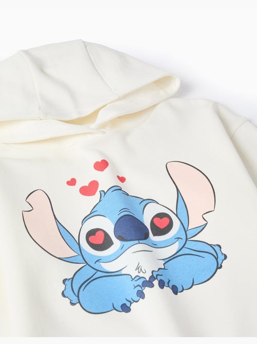 Geborstelde sweatshirt met capuchon met stitch prints - Kiabi Geborstelde sweatshirt met capuchon met stitch prints - Kiabi