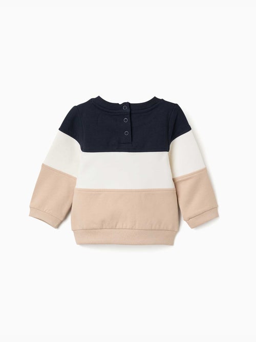 Geborstelde sweatshirt met colour block - Kiabi Geborstelde sweatshirt met colour block - Kiabi