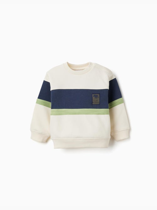 Geborstelde sweatshirt met colour block - Kiabi Geborstelde sweatshirt met colour block - Kiabi