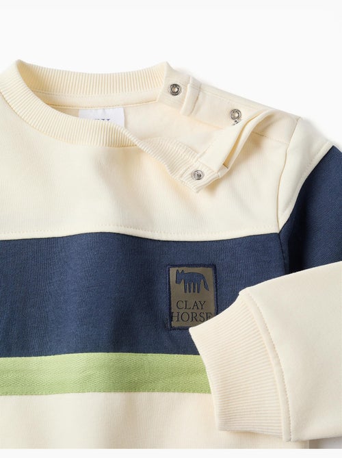 Geborstelde sweatshirt met colour block - Kiabi Geborstelde sweatshirt met colour block - Kiabi