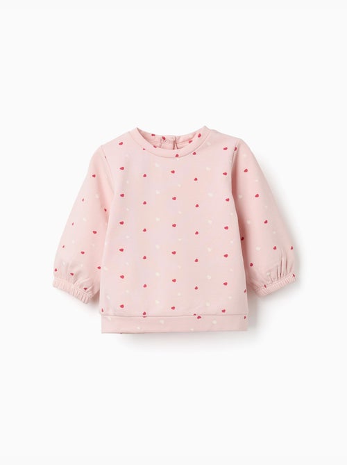 Geborstelde sweatshirt met hartjespatroon - Kiabi Geborstelde sweatshirt met hartjespatroon - Kiabi