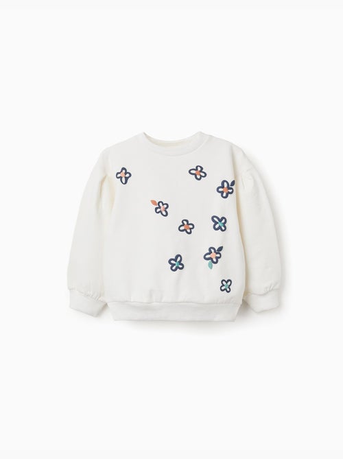 Geborstelde sweatshirt met reliëfbloemen - Kiabi Geborstelde sweatshirt met reliëfbloemen - Kiabi