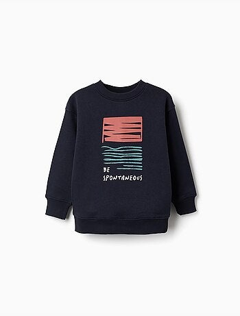 Geborstelde sweatshirt met reliëfprint