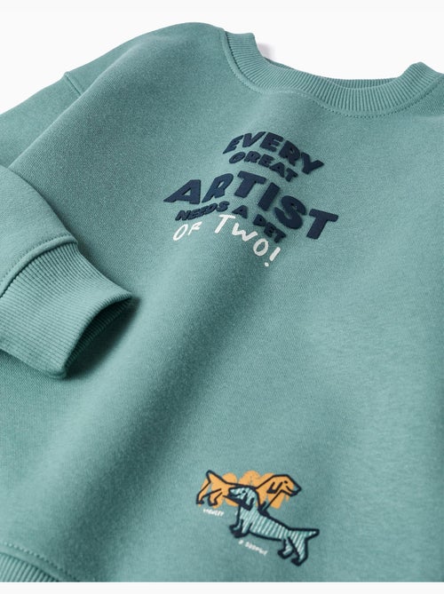Geborstelde sweatshirt met reliëfprint - Kiabi Geborstelde sweatshirt met reliëfprint - Kiabi