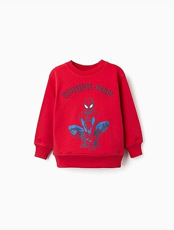 Geborstelde sweatshirt met spider-man reliëfprint
