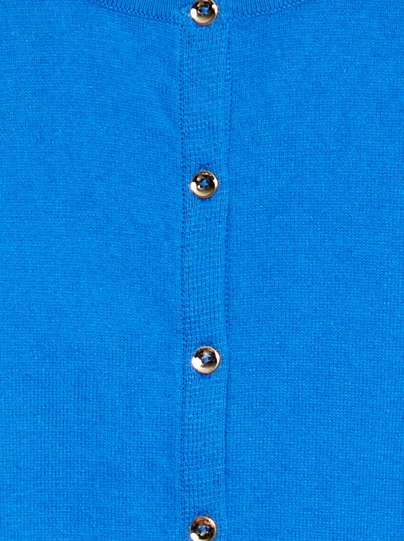 Gebreid effen vestje BLAUW - Kiabi