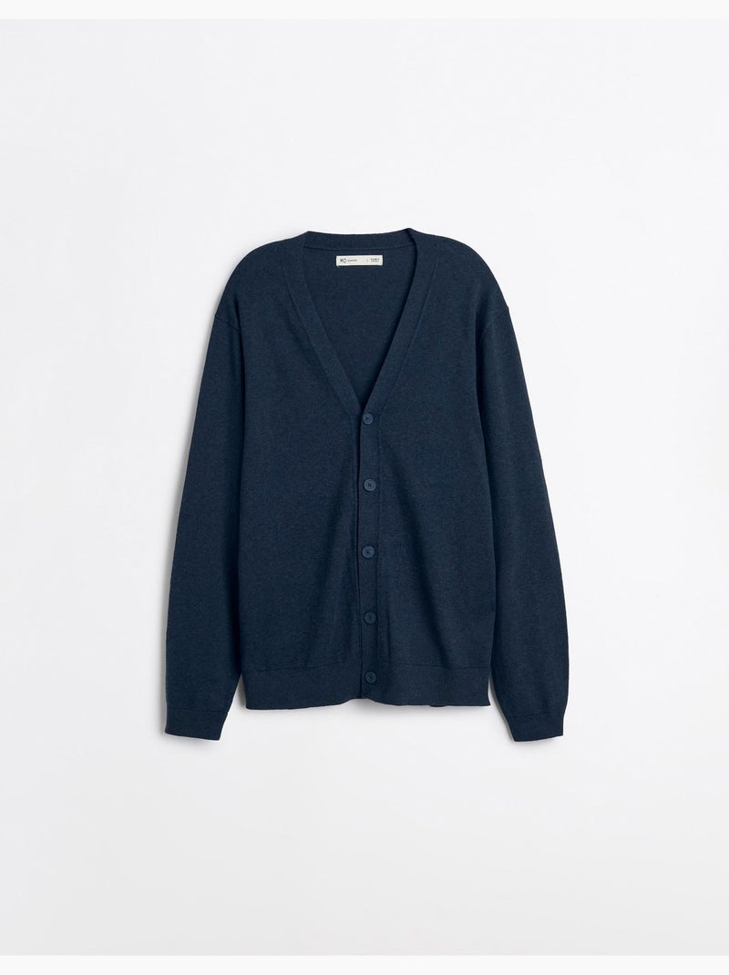 Gebreid jasje met kasjmier, mo fashion Blauw - Kiabi