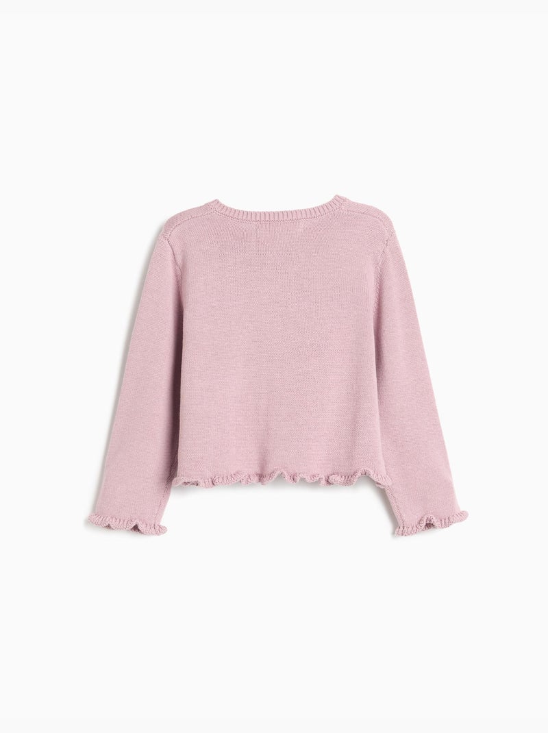 Gebreid jasje met ruches, mo fashion Roze - Kiabi