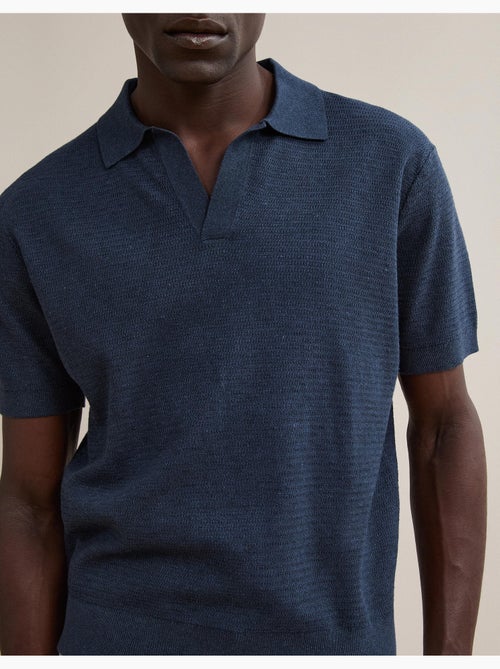 Gebreid poloshirt met linnen, mo fashion - Kiabi