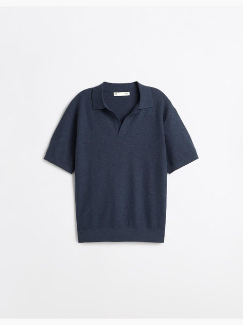Gebreid poloshirt met linnen, mo fashion - Kiabi