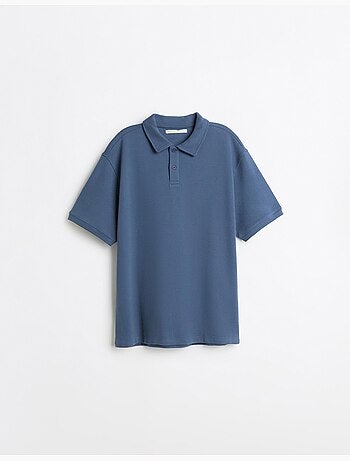 Gebreid poloshirt met textuur, mo fashion
