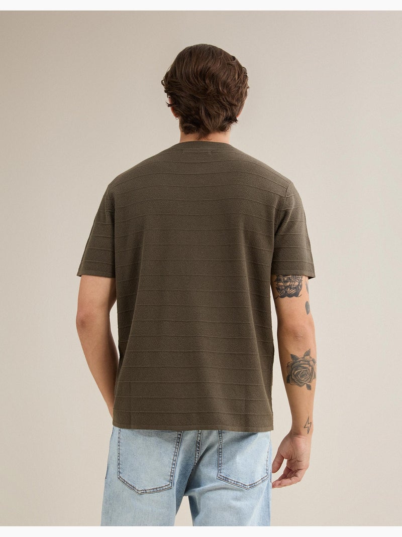 Gebreid t-shirt, mo fashion Groen - Kiabi