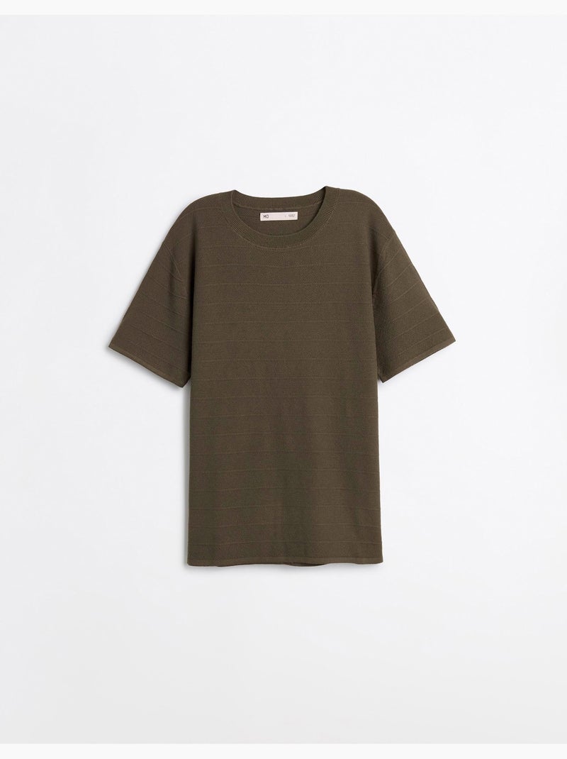 Gebreid t-shirt, mo fashion Groen - Kiabi