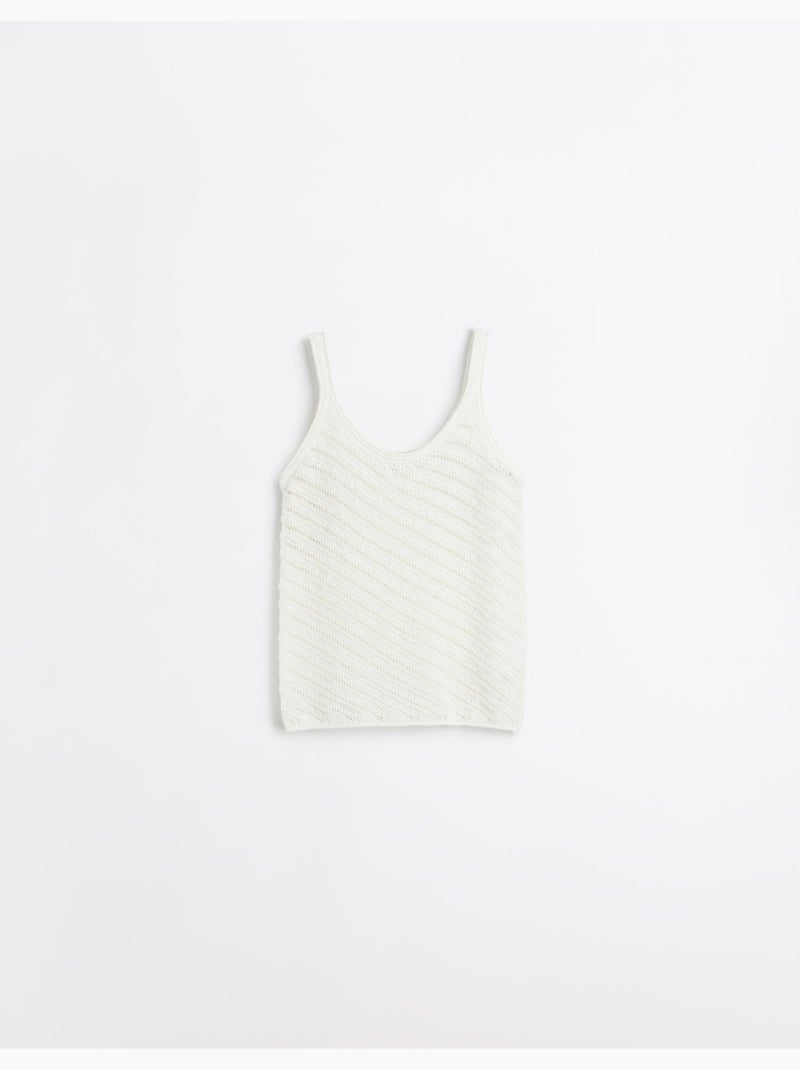 Gebreid topje, MO Fashion Wit - Kiabi