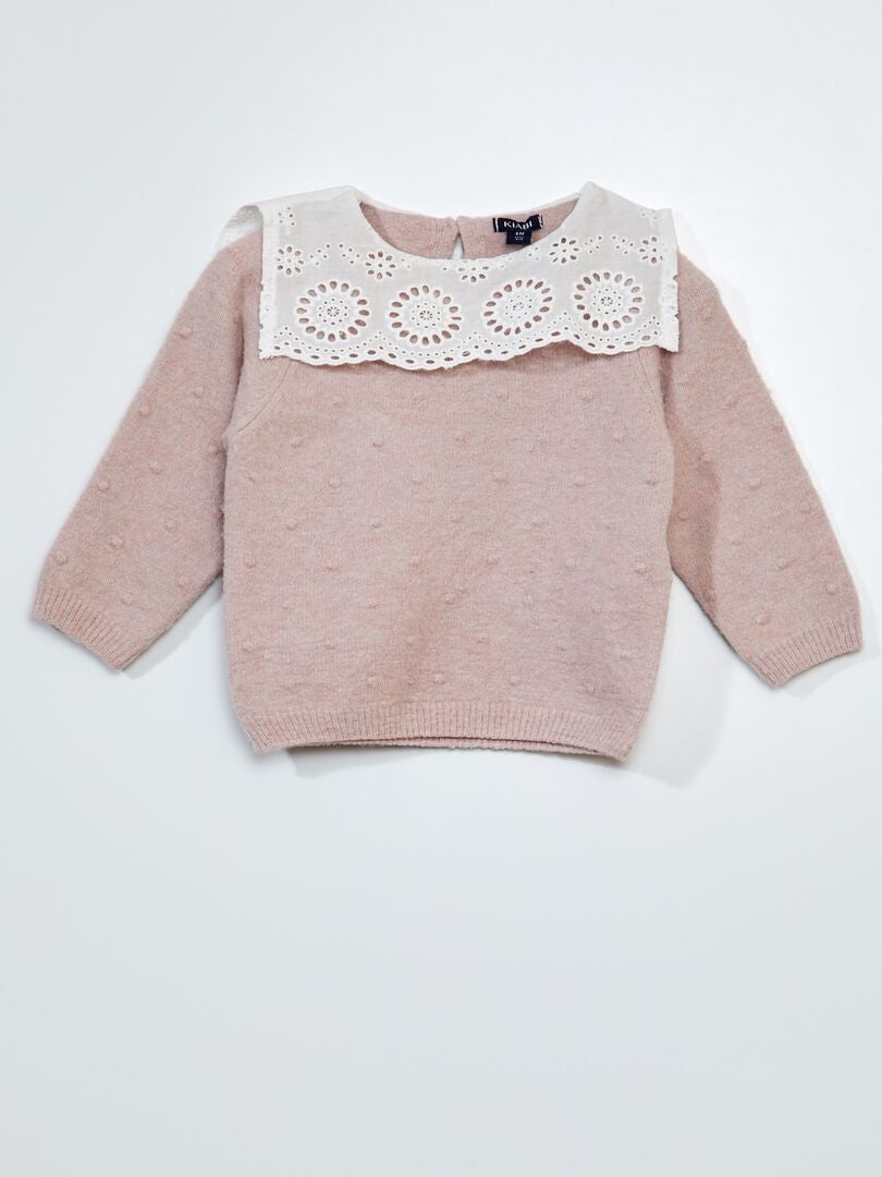 damesvest gebreid rib lichtblauw