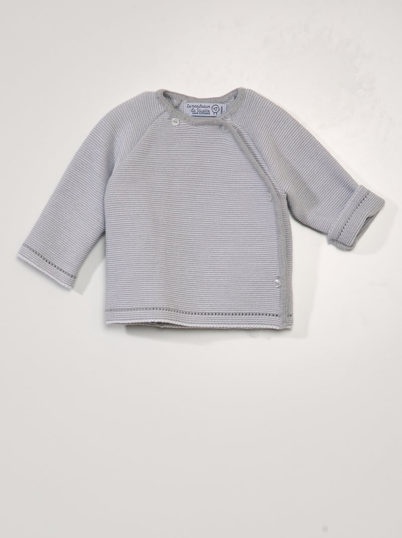 Gebreid vest - La Manufacture de Layette - Made in France GRIJS - Kiabi