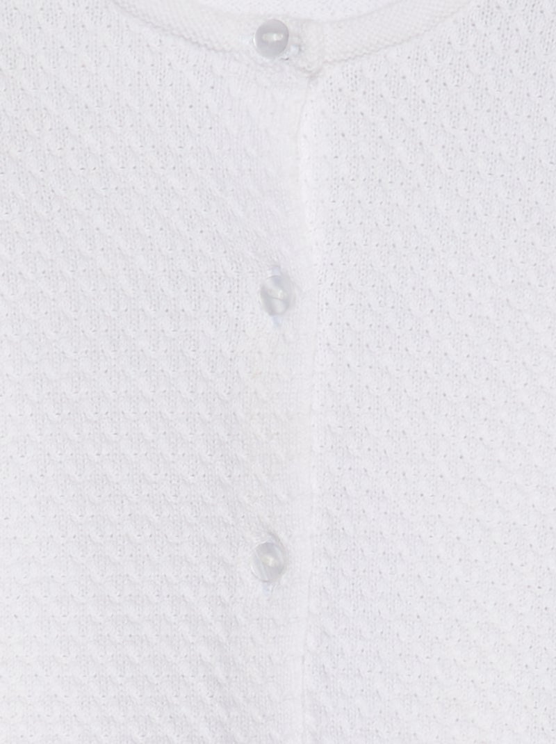 Gebreid vest in mossteek wit - Kiabi