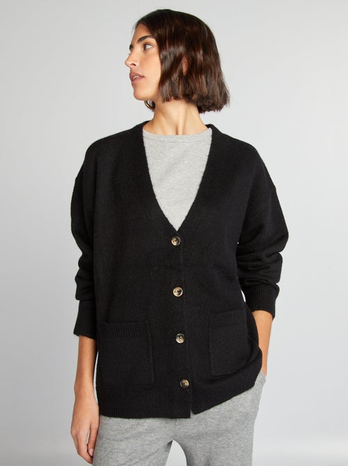 Gebreid vest met 2 opgezette zakjes - Kiabi