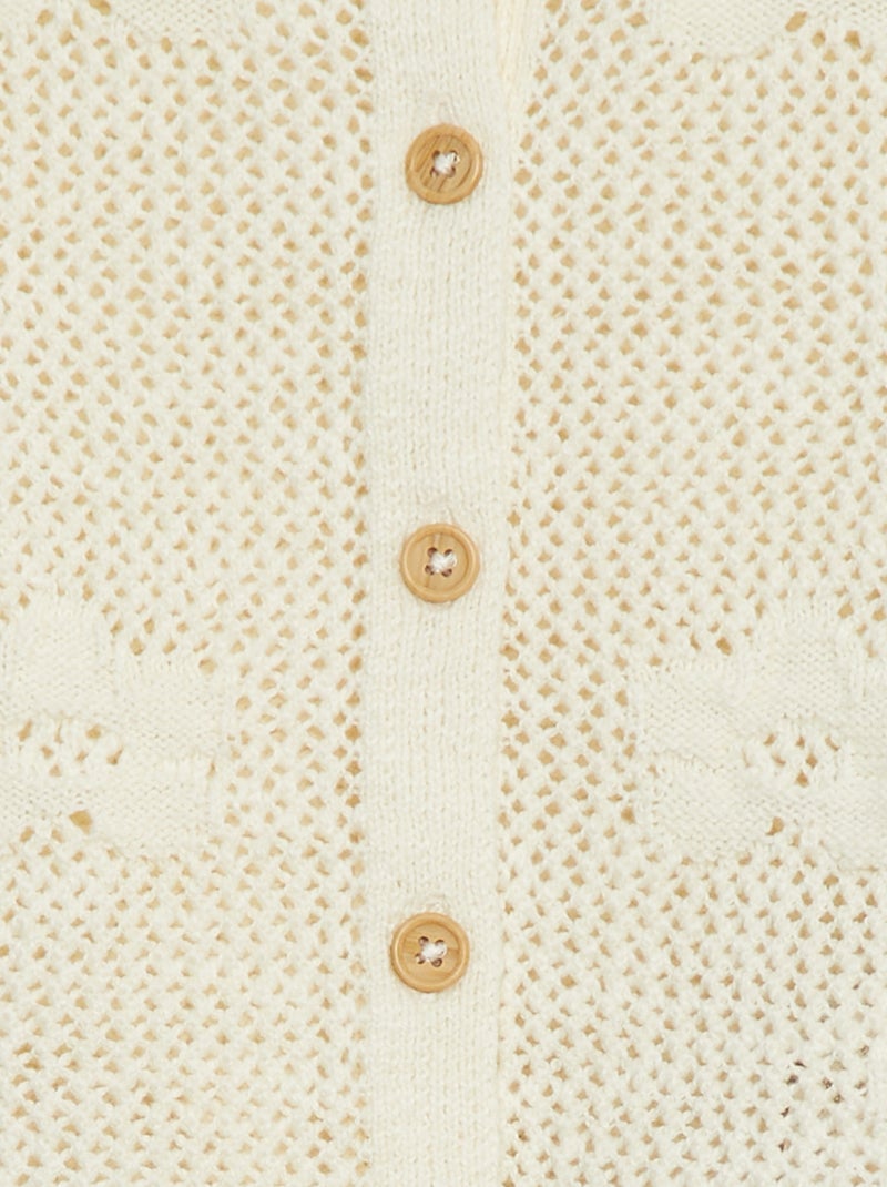 Gebreid vest met ajourmotief BIEGE - Kiabi