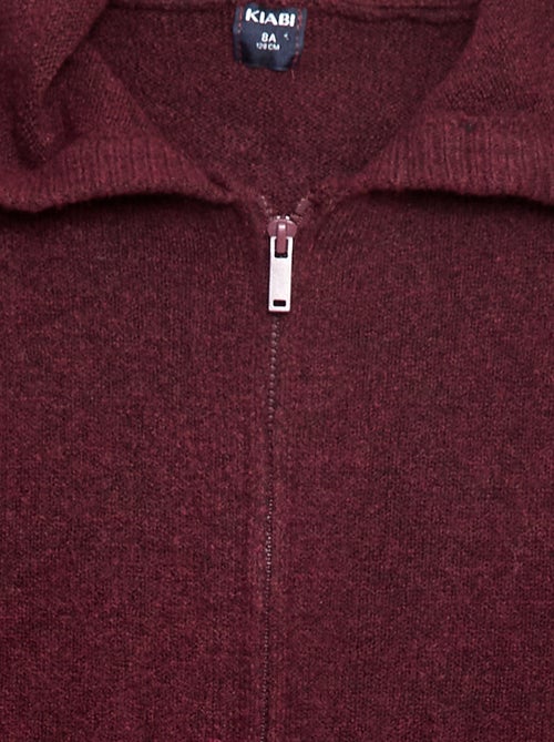 Gebreid vest met capuchon en gemêleerd effect - Kiabi