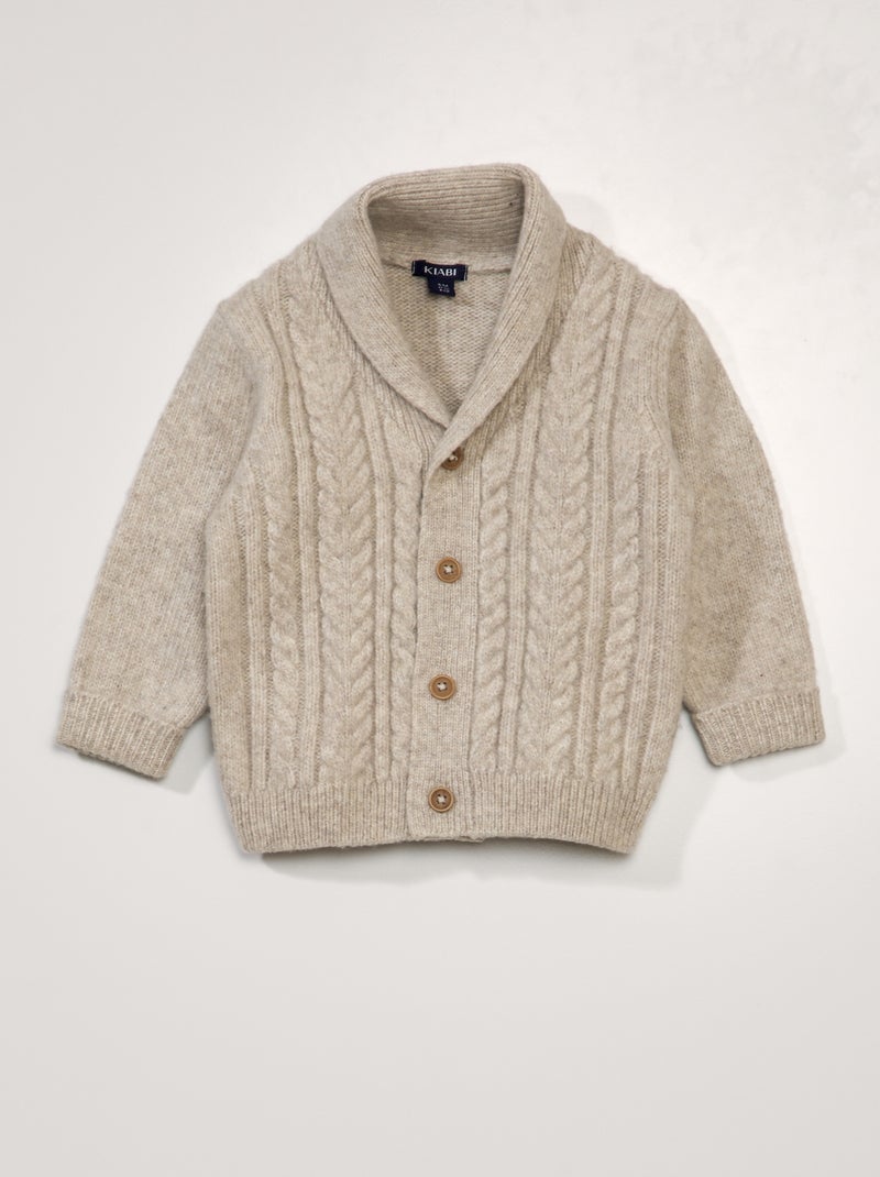 Gebreid vest met fantasiepatroontje BIEGE - Kiabi