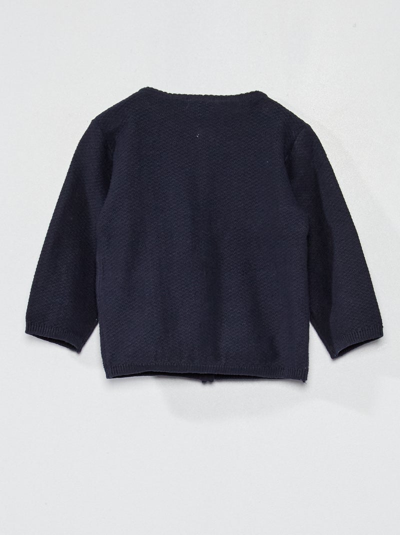 Gebreid vest met fantasiepatroontje BLAUW - Kiabi