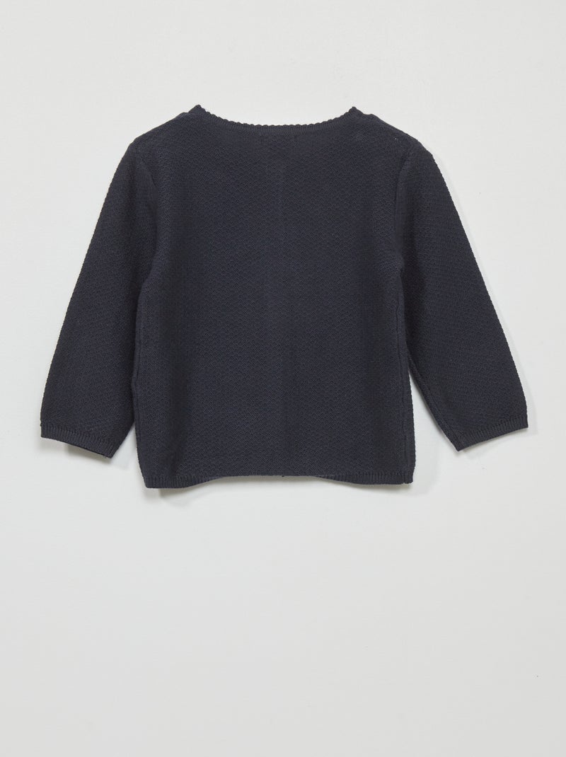 Gebreid vest met fantasiepatroontje BLAUW - Kiabi