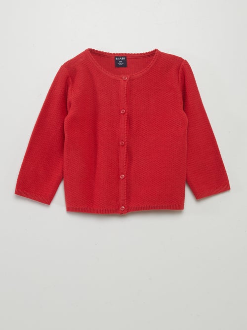 Gebreid vest met fantasiepatroontje - Kiabi