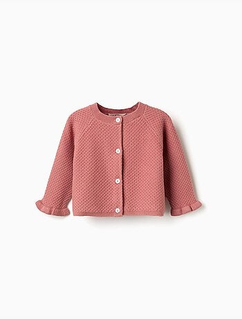 Gebreid vest met gerafelde manchetten