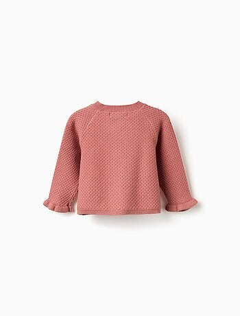 Gebreid vest met gerafelde manchetten