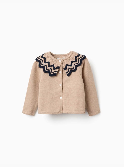 Gebreid vest met gestreepte kraag - Kiabi