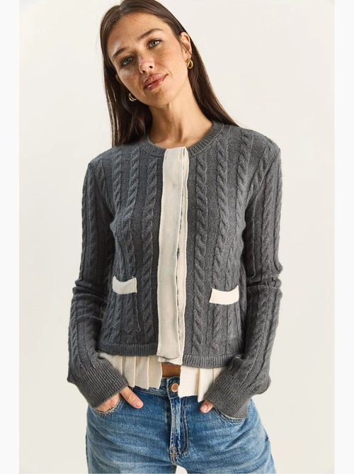 Gebreid vest met haar- en baardpatroon lucci - Kiabi Gebreid vest met haar- en baardpatroon lucci - Kiabi