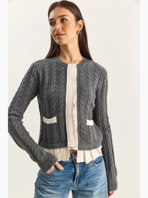Gebreid vest met haar- en baardpatroon lucci - Kiabi Gebreid vest met haar- en baardpatroon lucci - Kiabi